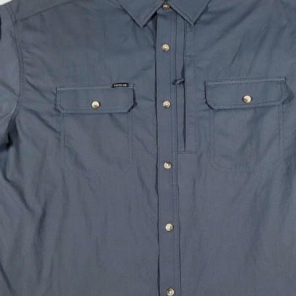 Poncho Long Sleeve Blue magnetic  Button Down shirt 2XL - Picture 2 of 11